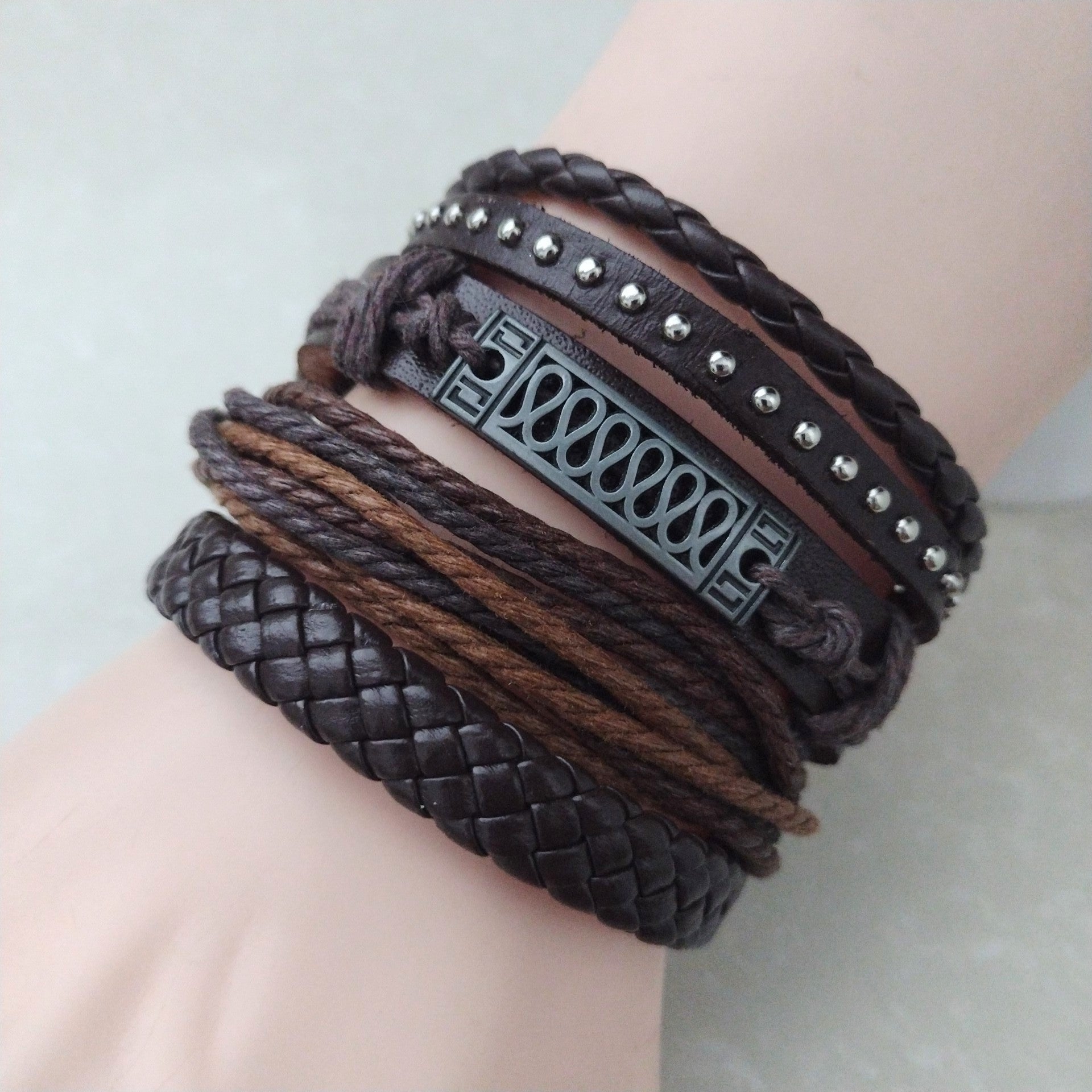 Retro Wave Multilayer Bracelet Set