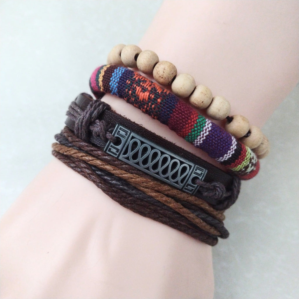 New Multilayer Bracelet Leather Bracelets for Men Braided Bangles Jewelry  Gifts | eBay