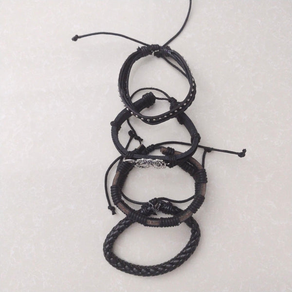Sea Serpent Dragon Bracelet Set - black
