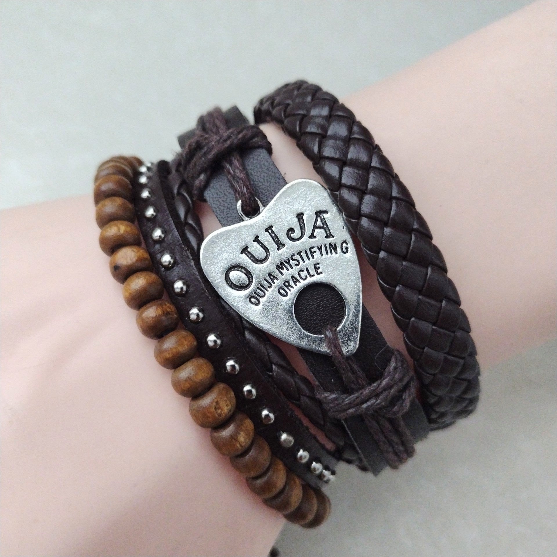 Ouija Multilayer Bracelet Set - brown