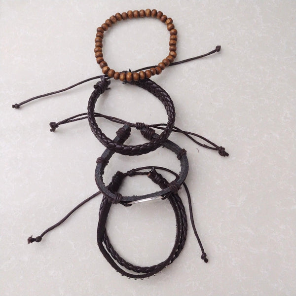 Ouija Multilayer Bracelet Set - brown