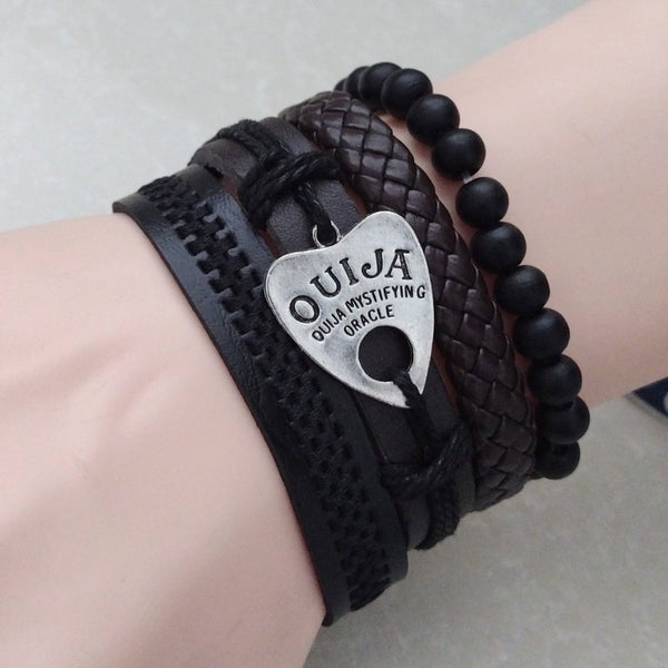 Ouija Multilayer Bracelet Set - brown/black