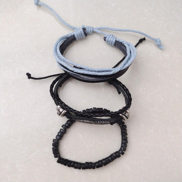 Blue Feather Bracelet Set - C1