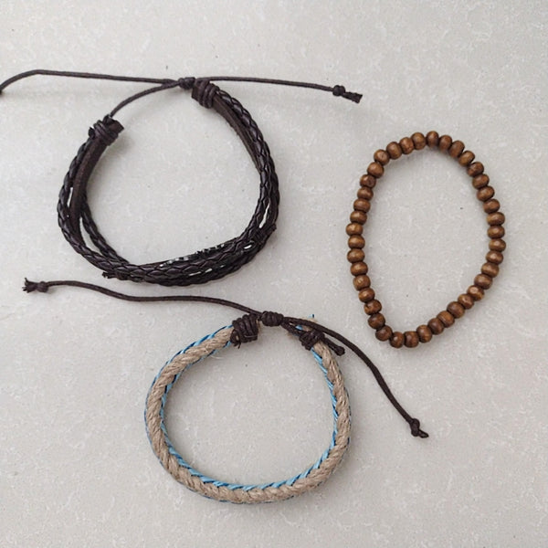 Neutral Feather Bracelet Set - C2