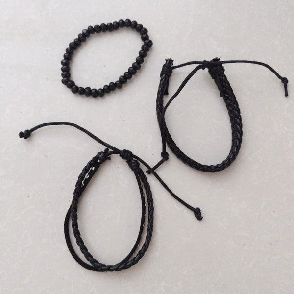 Stud All Black Bracelet Set - C2