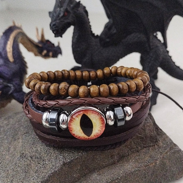Dragon Eye Bracelet Set - Fire