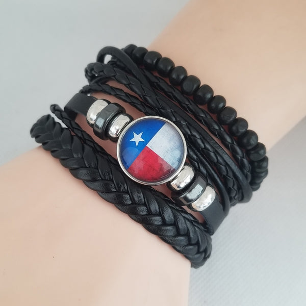 Texas Flag Mulilayer Bracelet Set