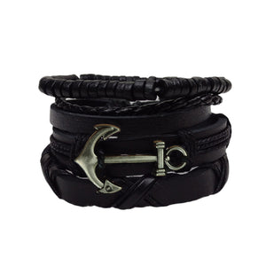 Anchor Bracelet Set - Black