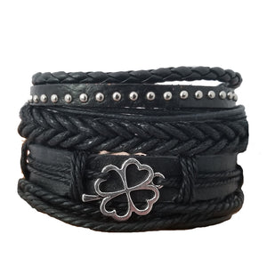Shamrock Bracelet Set - Black