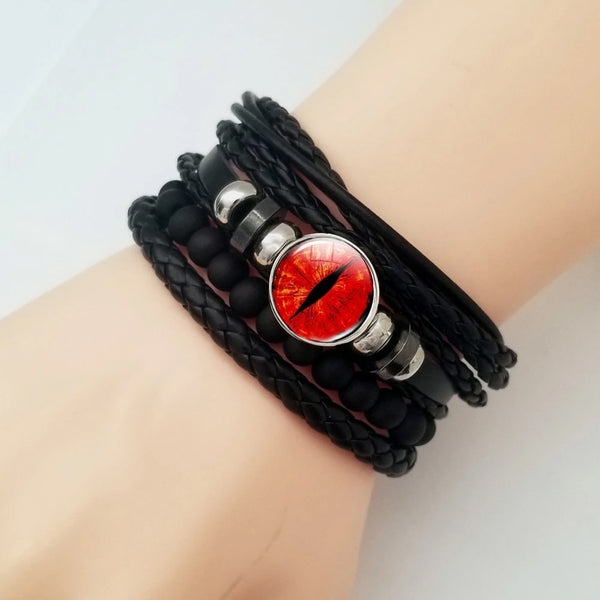 2pcs Black Red Flat Leather Bracelets Making Kit 20mm Square