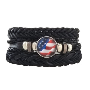 USA Flag Bracelet Set