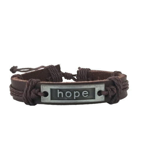 Hope Leather Bracelet - Brown