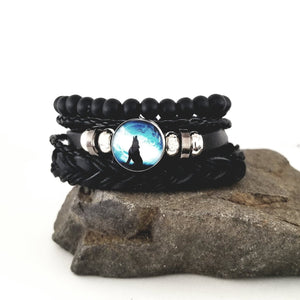 Howling Wolf Bracelet Set - A