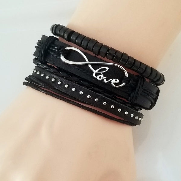 Love Infinity Stud Bracelet Set