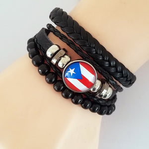 Puerto Rico Flag Bracelet Set