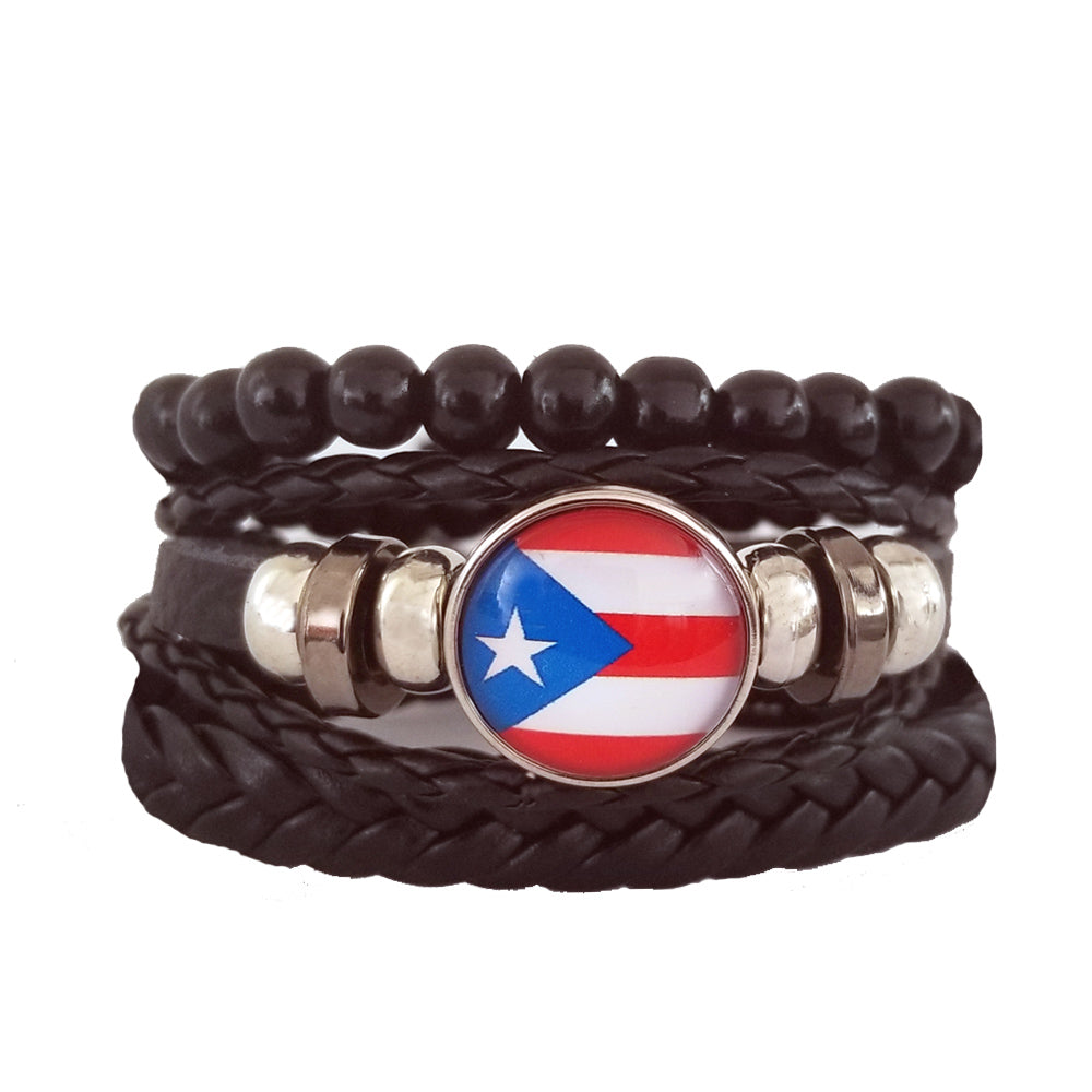 Puerto Rico Flag Bracelet Set
