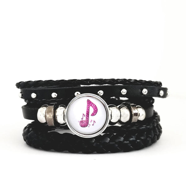Pink 8th Note Bracelet Set