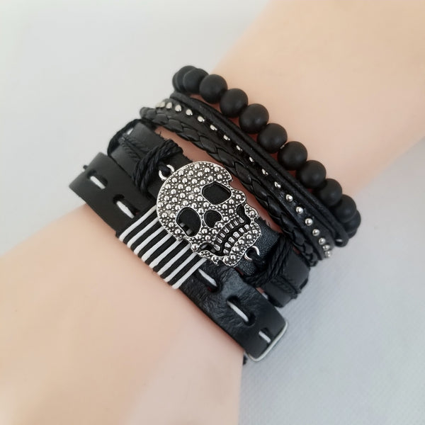 Skeleton Multilayer Bracelet Set
