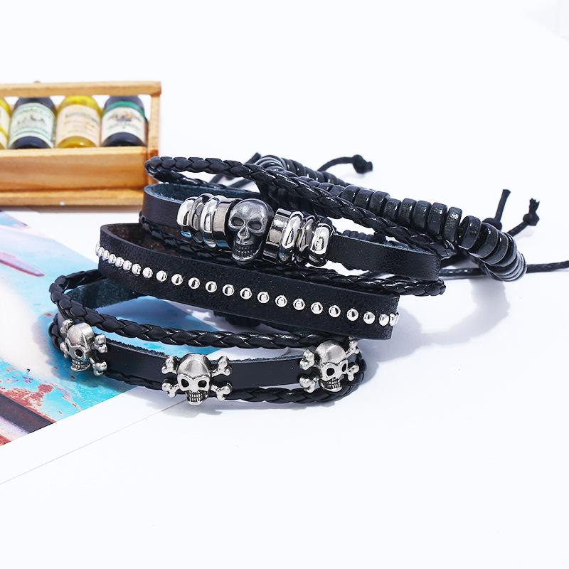 Skull 2 Multilayer Bracelet Set - Silverado Outpost