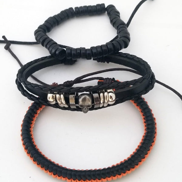Skull Bracelet Set - Orange - Silverado Outpost