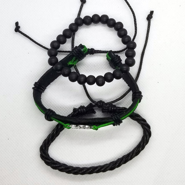 Four Leaf Clover Bracelet Set - Green