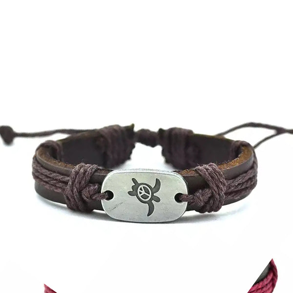 Turtle Peace Bracelet Set - Brown/Black